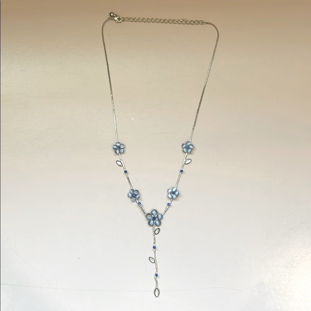 Stunning Blue Floral Necklace
